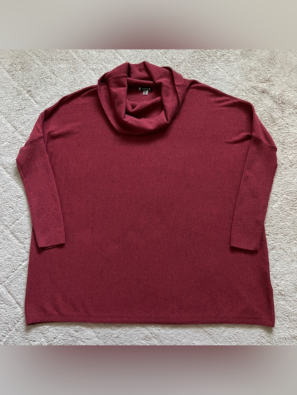 Smartwool Cowl Neck Poncho Sweater Oversized Cottage Wool Blend Minimalist Sz M‎